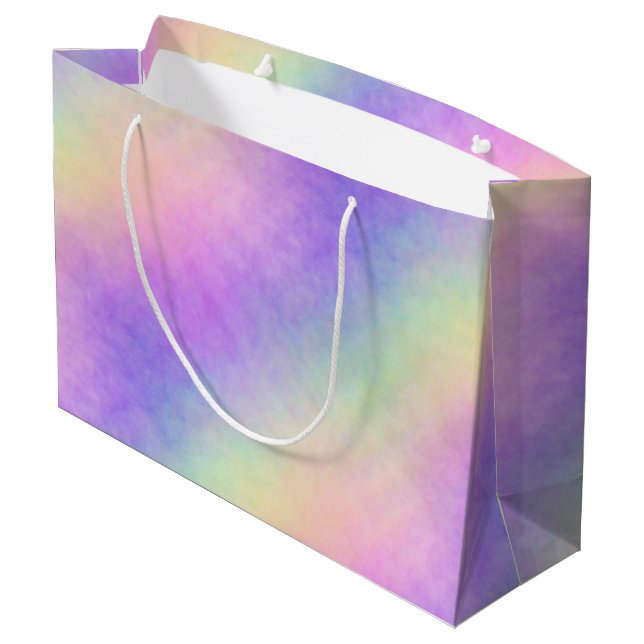 holo rainbow soft ombre :  large gift bag (Back Angled)
