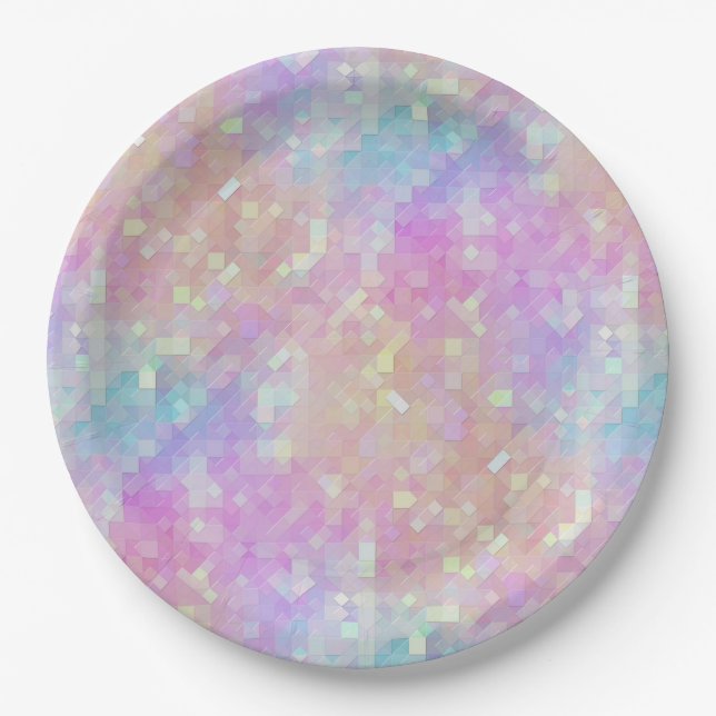 holo sparkle mosaic : paper plate (Front)