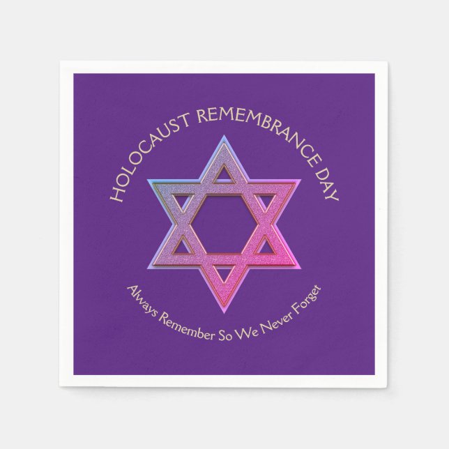 Holocaust Remembrance Day YOM HASHOAH Napkin (Front)