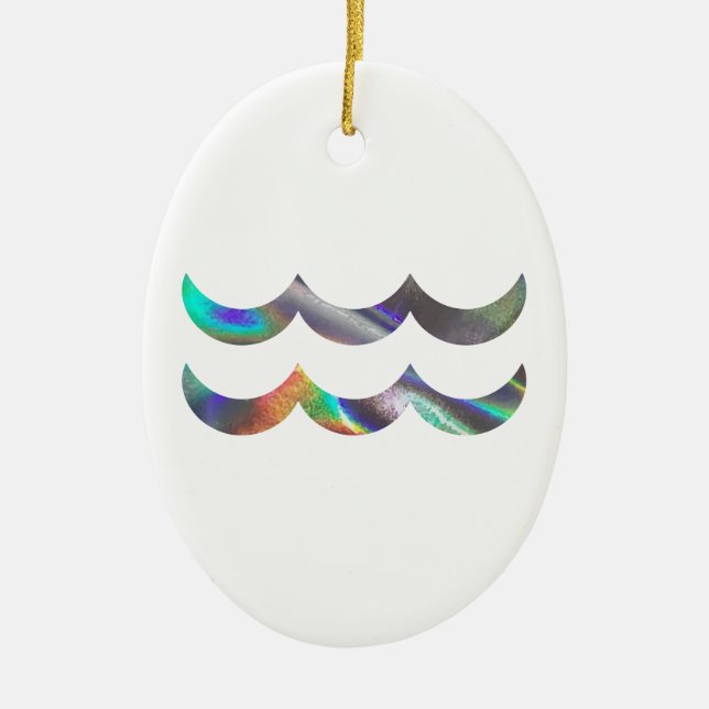 hologram Aquarius Ceramic Tree Decoration (Front)