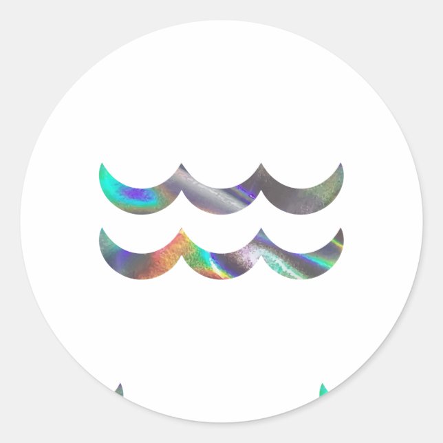 hologram Aquarius Classic Round Sticker (Front)