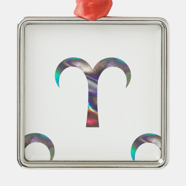 hologram Aries Metal Ornament (Front)