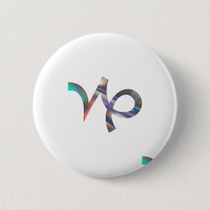 hologram Capricorn 6 Cm Round Badge
