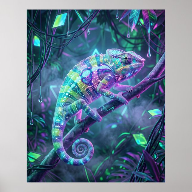 Hologram Chameleon Data Vine Poster (Front)