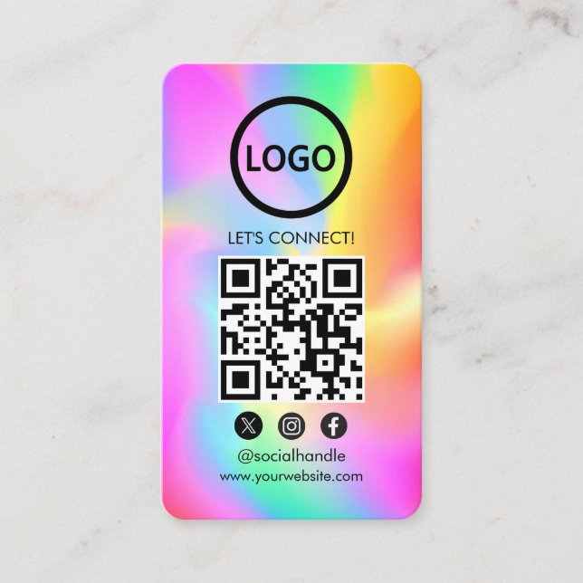Hologram, Custom Cards Modern, Social Media QR  (Front)