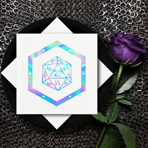 Hologram D20 Crit AF   PnP Tabletop Gamer Dice Napkin