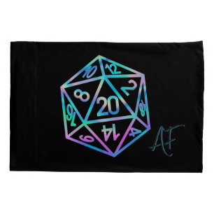 Hologram D20 Crit AF   PnP Tabletop Gamer Dice Pillowcase