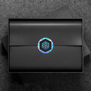 Hologram D20 Crit   PnP Tabletop Gamer Dice Classic Round Sticker
