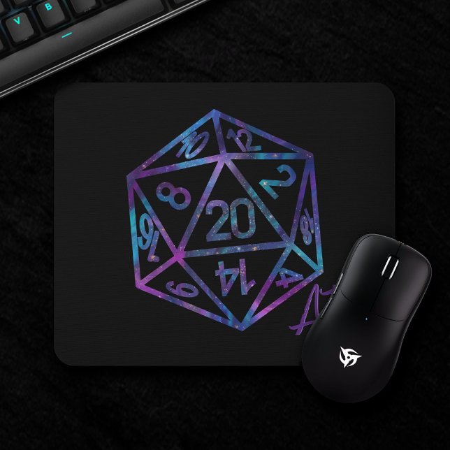 Hologram D20 Crit | PnP Tabletop Gamer Dice Mouse Pad (Creator Uploaded)