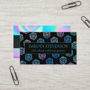 Hologram D20 Pattern PnP Tabletop Gamer Dice Business Card