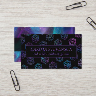 Hologram D20 Pattern PnP Tabletop Gamer Dice Business Card