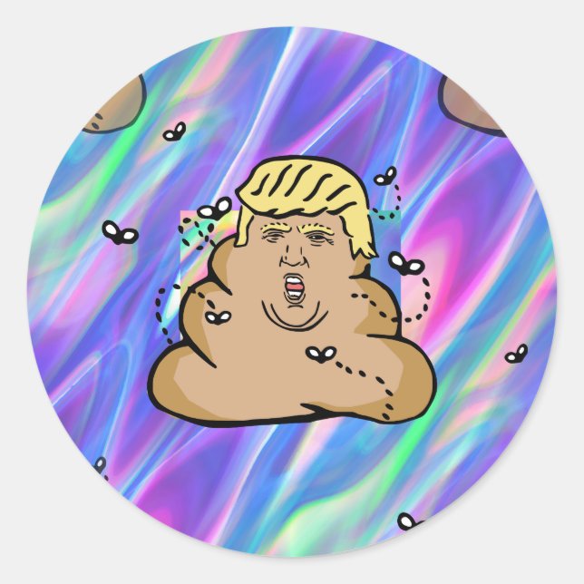 hologram dump trump classic round sticker (Front)