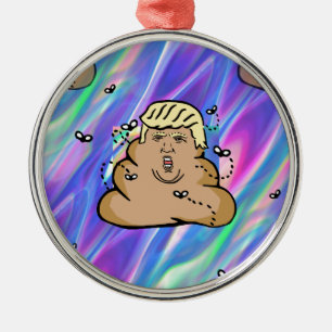 hologram dump trump metal ornament