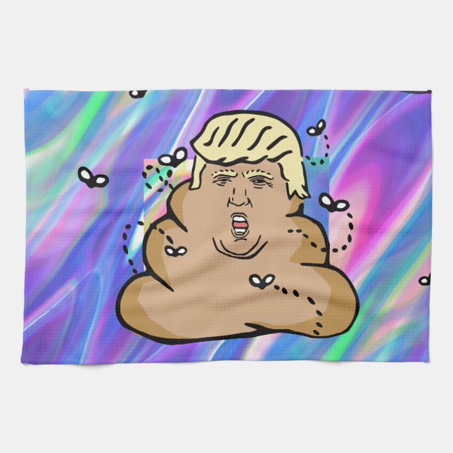 hologram dump trump tea towel (Horizontal)