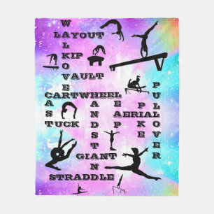 Hologram Gymnastics Skills Crosswords Blanket