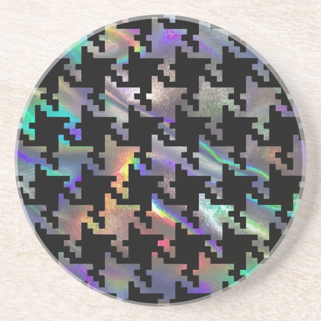 hologram houndstooth coaster (Front)
