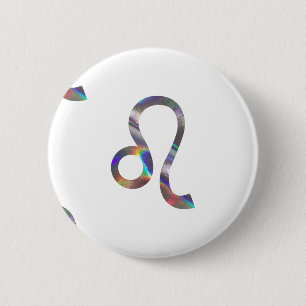 hologram Leo 6 Cm Round Badge