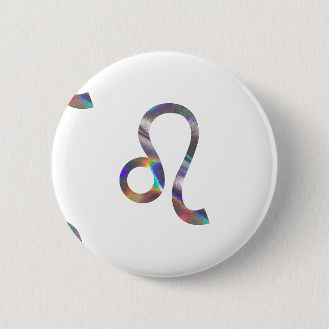 hologram Leo 6 Cm Round Badge (Front)