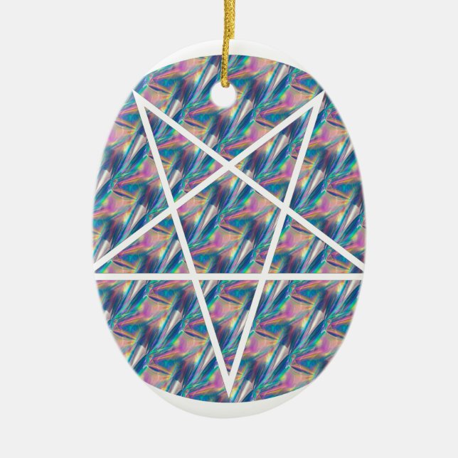 hologram pentagram ceramic ornament (Front)