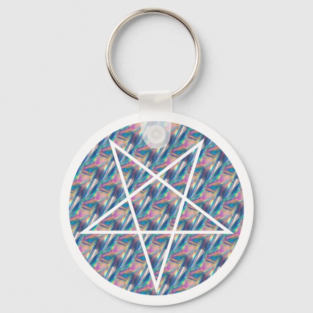 hologram pentagram key ring (Front)