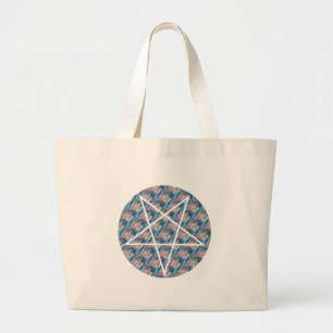 hologram pentagram large tote bag