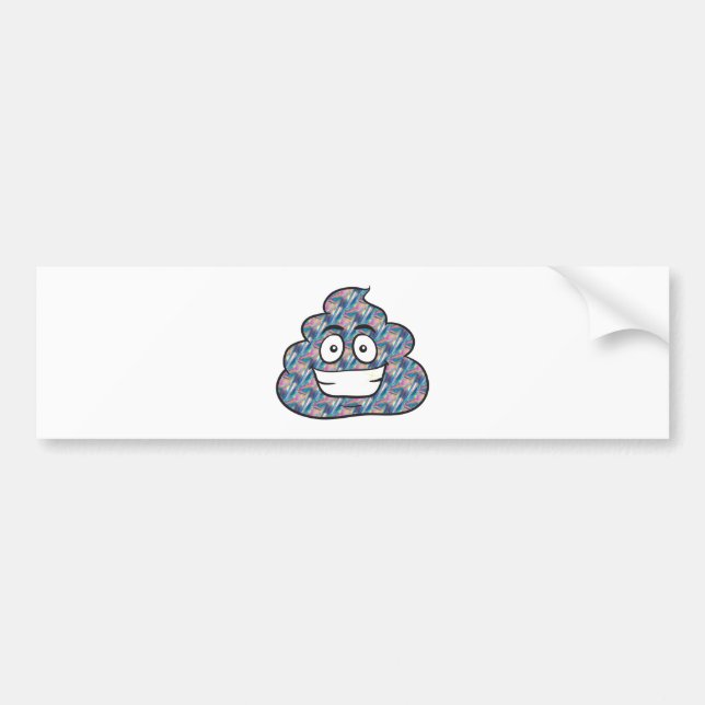 hologram poop emoji bumper sticker (Front)