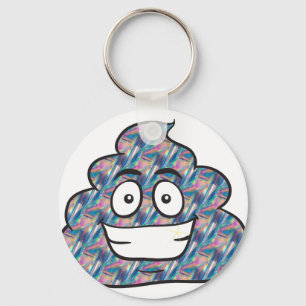 hologram poop emoji key ring