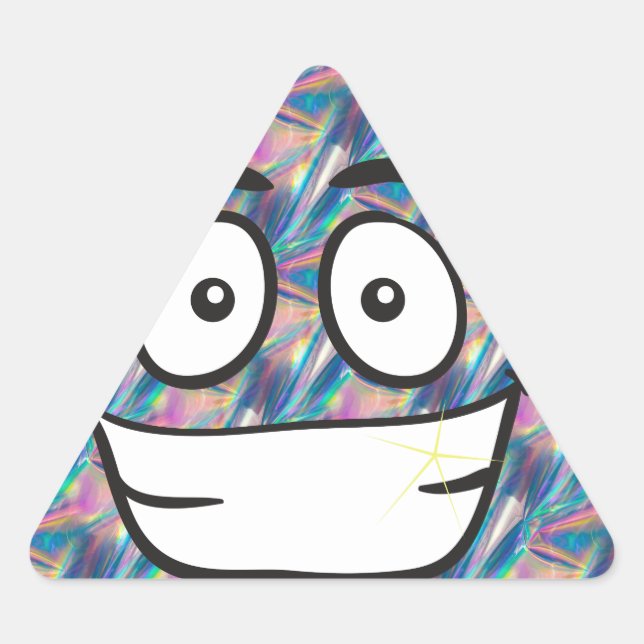 hologram poop emoji triangle sticker (Front)