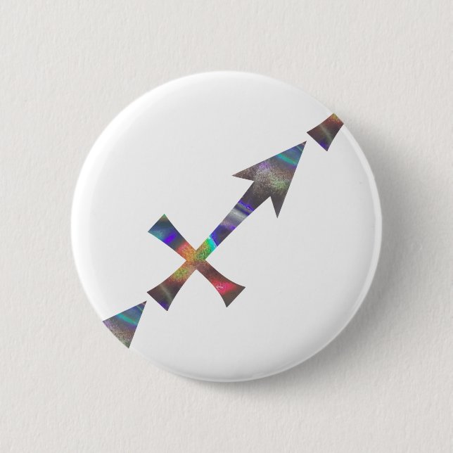 hologram Sagittarius 6 Cm Round Badge (Front)