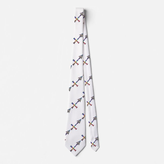 hologram Sagittarius menswear mens neck tie (Front)