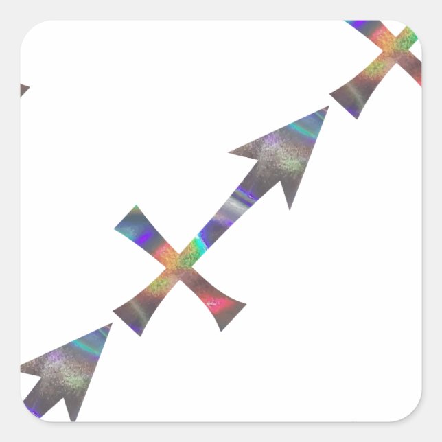 hologram Sagittarius Square Sticker (Front)