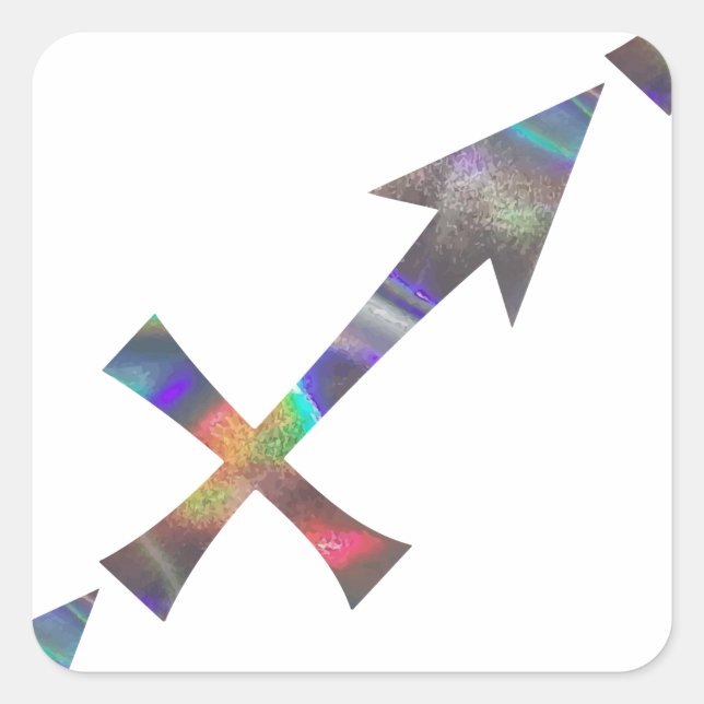 hologram Sagittarius Square Sticker (Front)