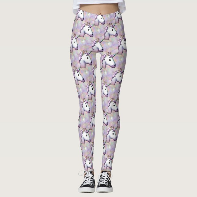 hologram unicorn emoji leggings (Front)