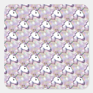 hologram unicorn emoji square sticker