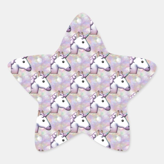 hologram unicorn emoji star sticker (Front)