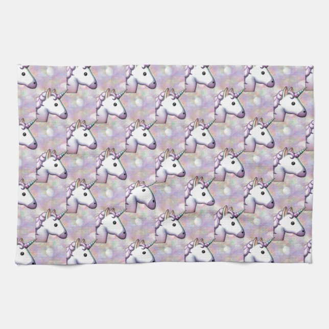 hologram unicorn emoji tea towel (Horizontal)