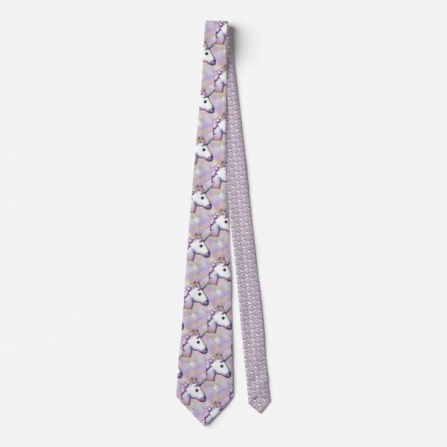hologram unicorn emoji tie (Front)