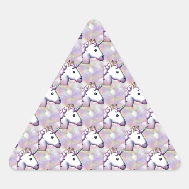 hologram unicorn emoji triangle sticker (Front)