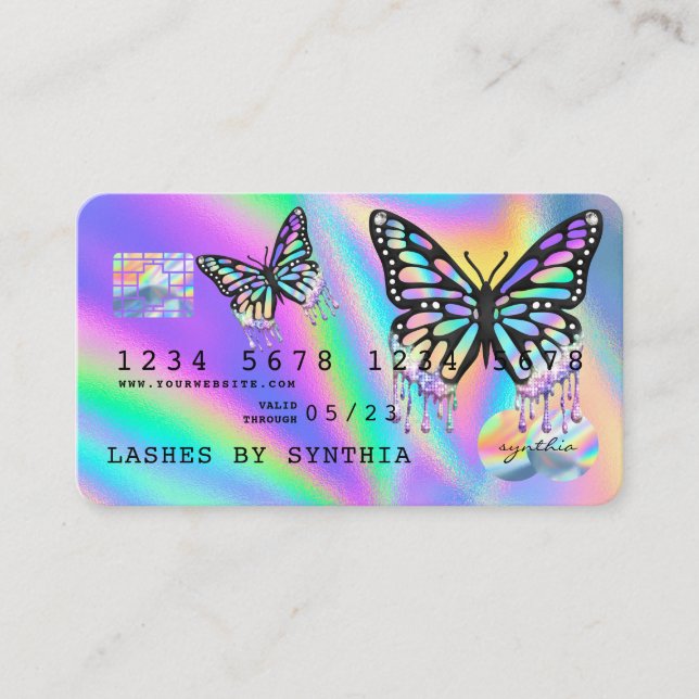 Holograph  Butterfly  Modern Credit Card Style (Front)