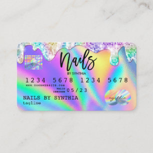 Holograph Credit Card Nail Tech