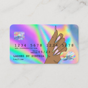 Holograph  Credit Card Nail Tech add logo