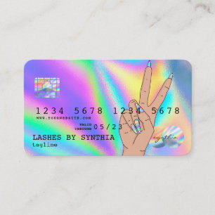 Holograph Credit Card Nail Tech add logo