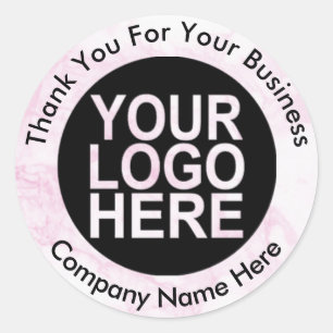 Holograph Custom Logo Name Web Thank You Classic Round Sticker