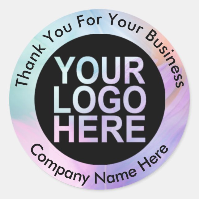 Holograph Custom Logo Name Web Thank You Classic Round Sticker (Front)