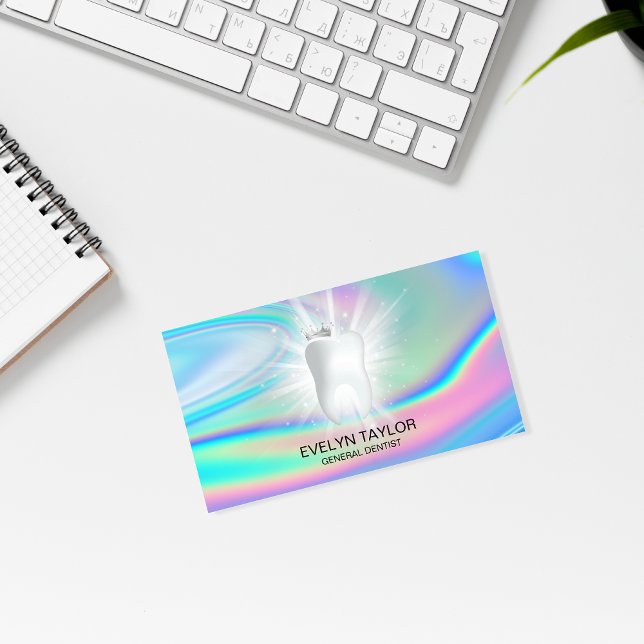 Holograph Dentist Dental Clinic teeth Whitening  B Business Card (Creator Uploaded)