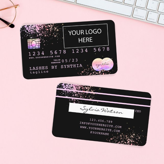 Holograph  Foil Splash Credit Card add your logo (Creator Uploaded)