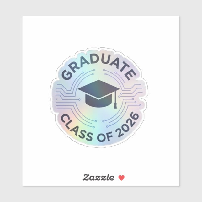 Holograph Futuristic Class Graduate Vinyl Sticker (Sheet)