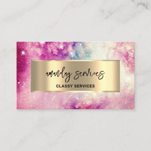 Holograph Logo QR Code Shop Stars Galaxy Business  Card