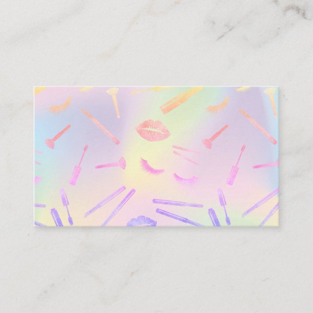 HOLOGRAPH makeup artist lashes lips lipstick eyes Business Card (Front)
