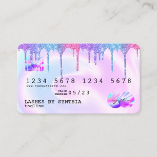 Holograph Pastel unicorn Modern Credit Card Style